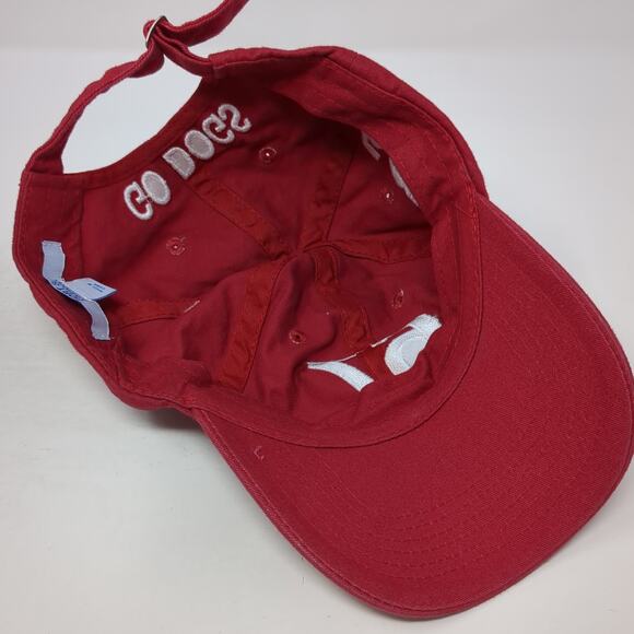 67 Go Dogs Slideback Baseball Cap Red One Size Adjustable Port & Company 6 Panel - Picture 7 of 10